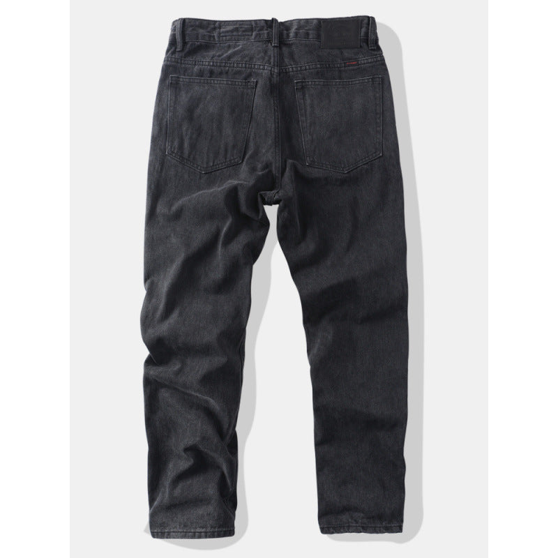 Herren Tapered Relaxed Denim-Jeans mit hoher Bundhöhe und cleaner Used-Optik Echoarchiv