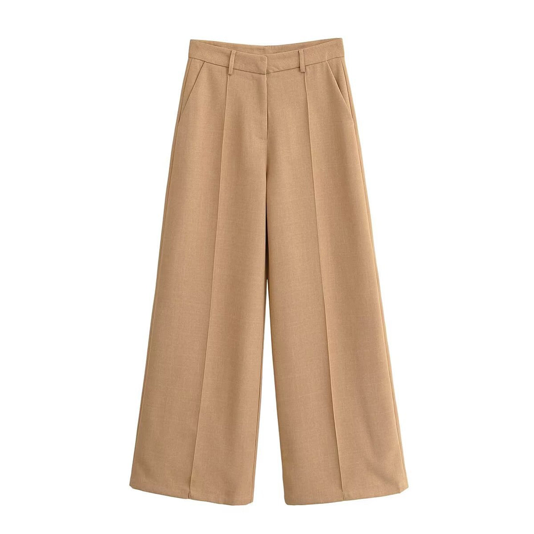 Damen Elegante High‑Waist Culotte‑Hose im Leinenlook mit Bügelfalte Echo Archiv