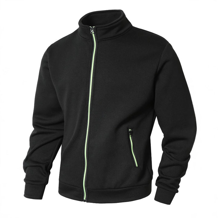 Herren sportliche Fleecejacke mit hohem Kragen und Reißverschlüssen Echoarchiv