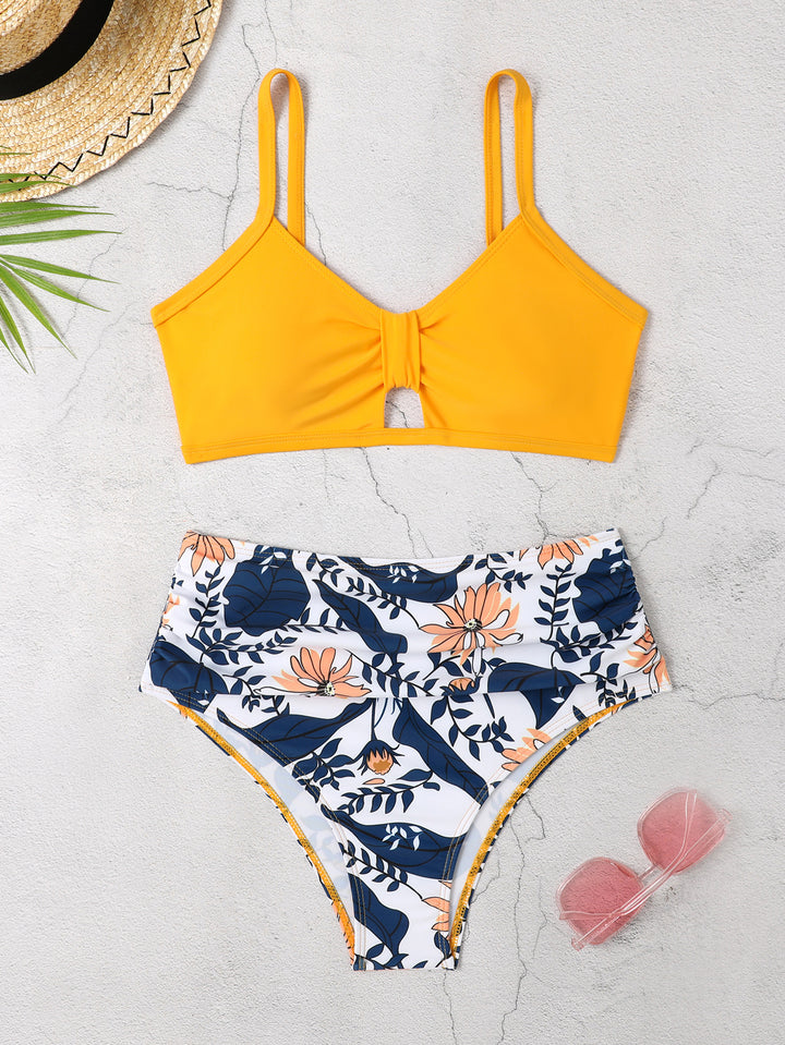 Damen Bikini-Set mit floralem Hochbund und modischem Knoten Echo Archiv