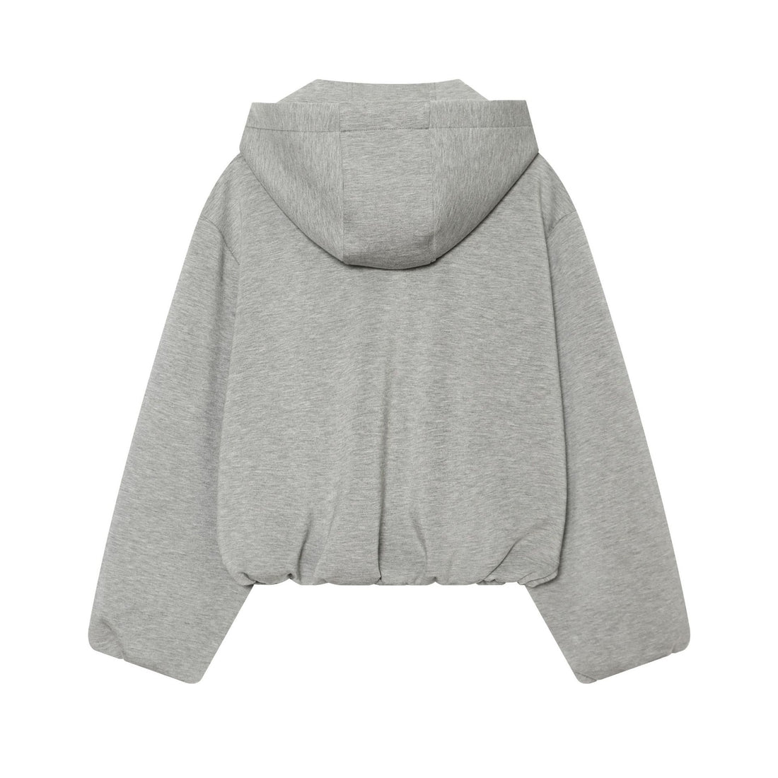 Damen Kurzgeschnittene Boxy-Kapuzenjacke mit durchgehendem Reißverschluss und kontrastierender Kordel Echoarchiv