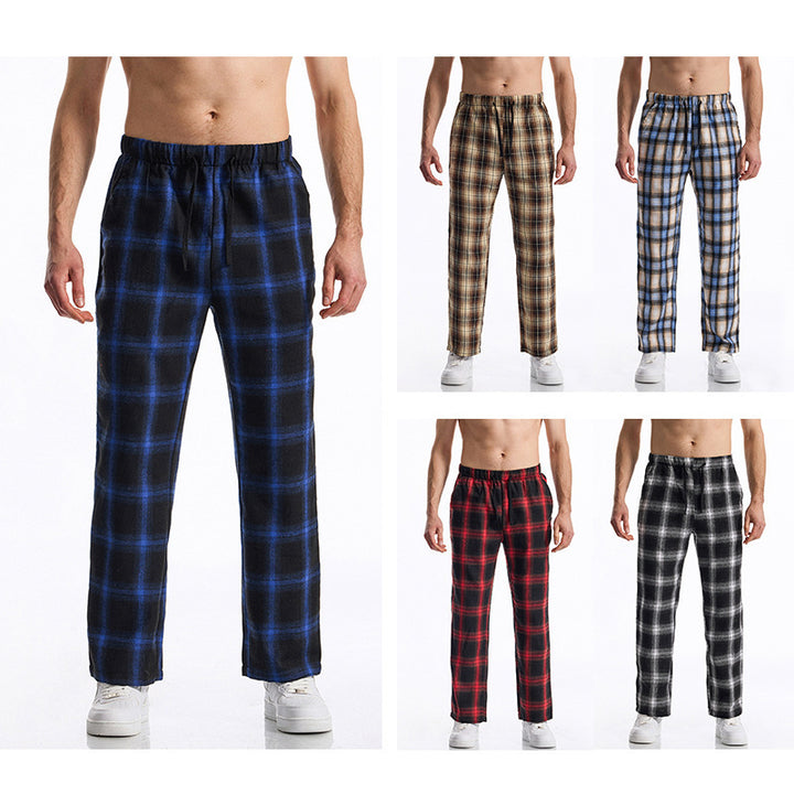 Herren bequeme Freizeithose mit Karomuster Echoarchiv