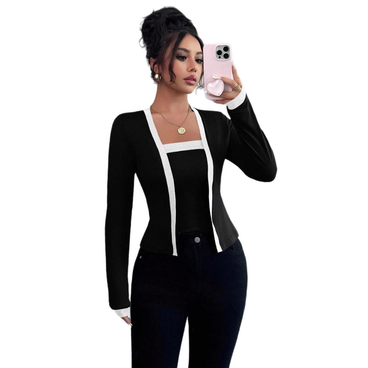 Damen nan tailliertes Jäckchen mit integriertem Bustier-Einsatz und Kontrastbesatz Echo Archiv