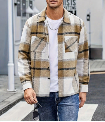 Herren lässige Karomuster Hemdjacke Echoarchiv
