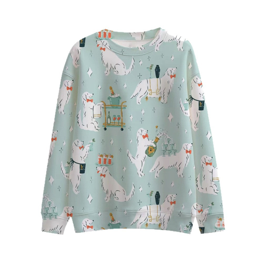 Damen Lustiger Sweatshirt mit einzigartigem Tiermotiv Echoarchiv