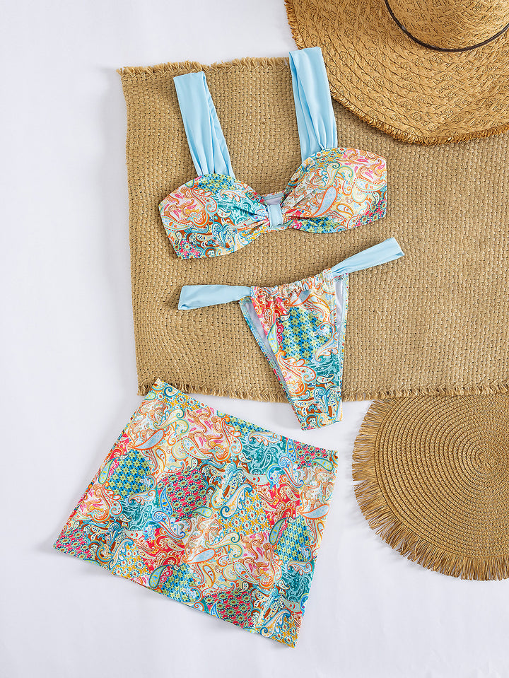 Damen Bikini-Set mit trendiger Raffungen und stilvollem Muster Echo Archiv