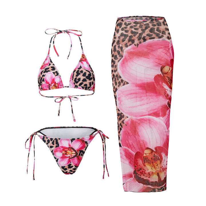 Damen Triangel-Bikini mit floralem und tierischem Muster Echo Archiv