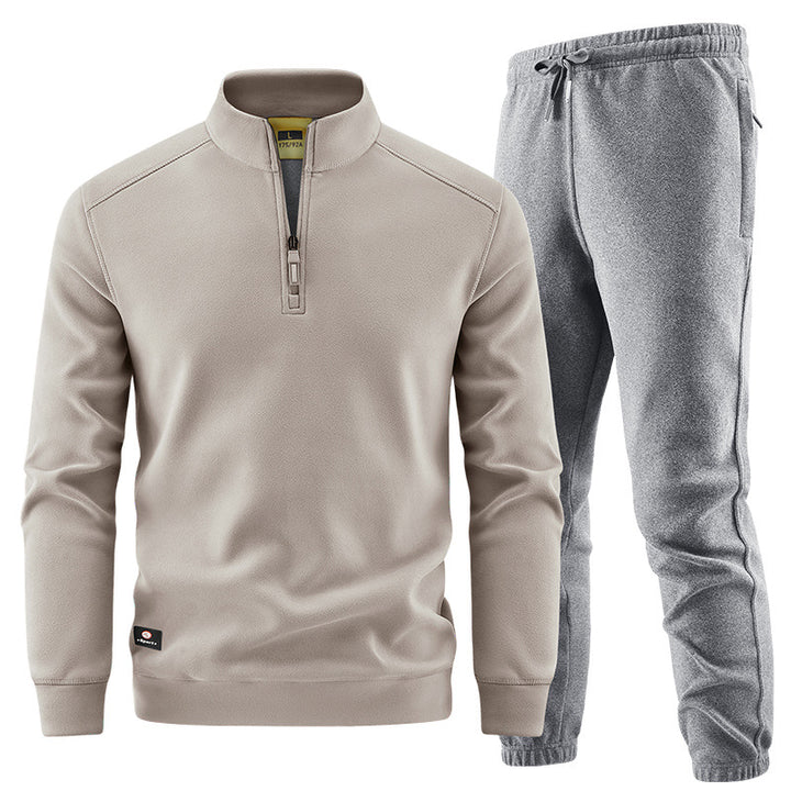 Herren Fleece-Trainingsset mit Stehkragen und Elastikbund Echo Archiv