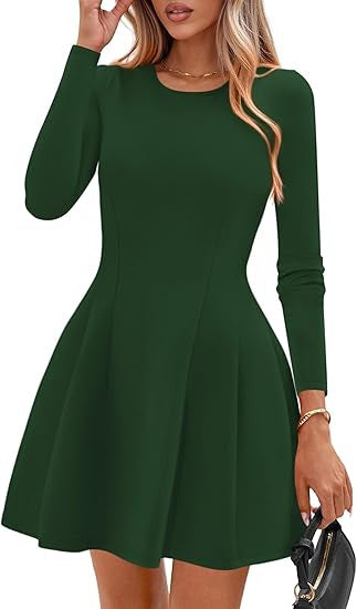 Damen A-Linien Minikleid mit langen Ärmeln Echo Archiv