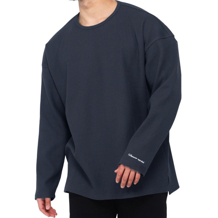Herren Langarmshirt mit strukturiertem Rippenmuster und modernem Schnitt Echoarchiv
