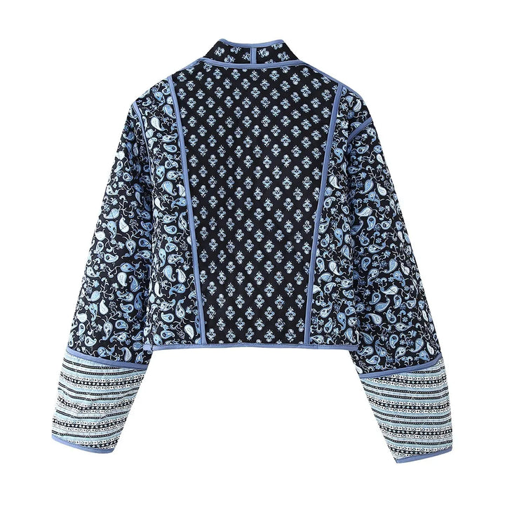 Damen nan wendbare Patchwork Steppjacke im Kimono‑Style mit kontrastärmeln Echo Archiv