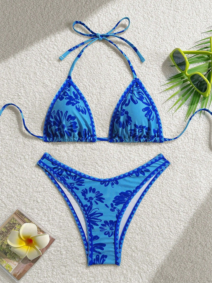 Damen Triangel-Bikini mit verspieltem Blumenmuster Echo Archiv
