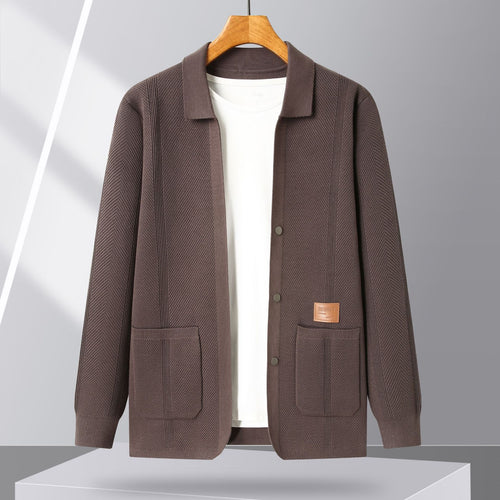 Herren Strickjacke mit legerem Schnitt und Klassischem Kragen Echoarchiv