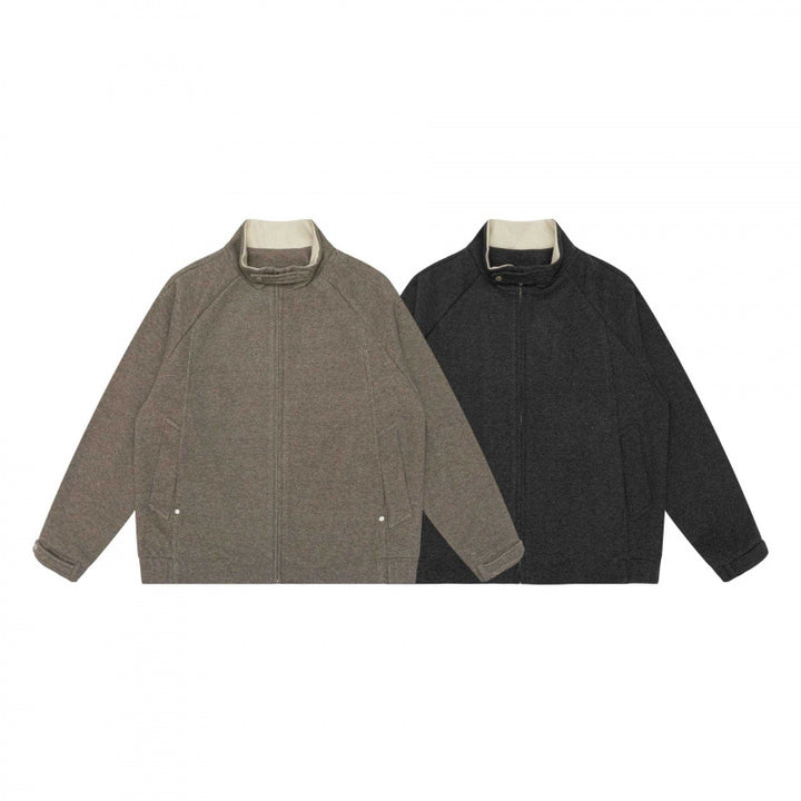 Herren Boxy-Zip-Blousonjacke mit Stehkragen, Raglanärmeln und verdecktem Reißverschluss Echo Archiv