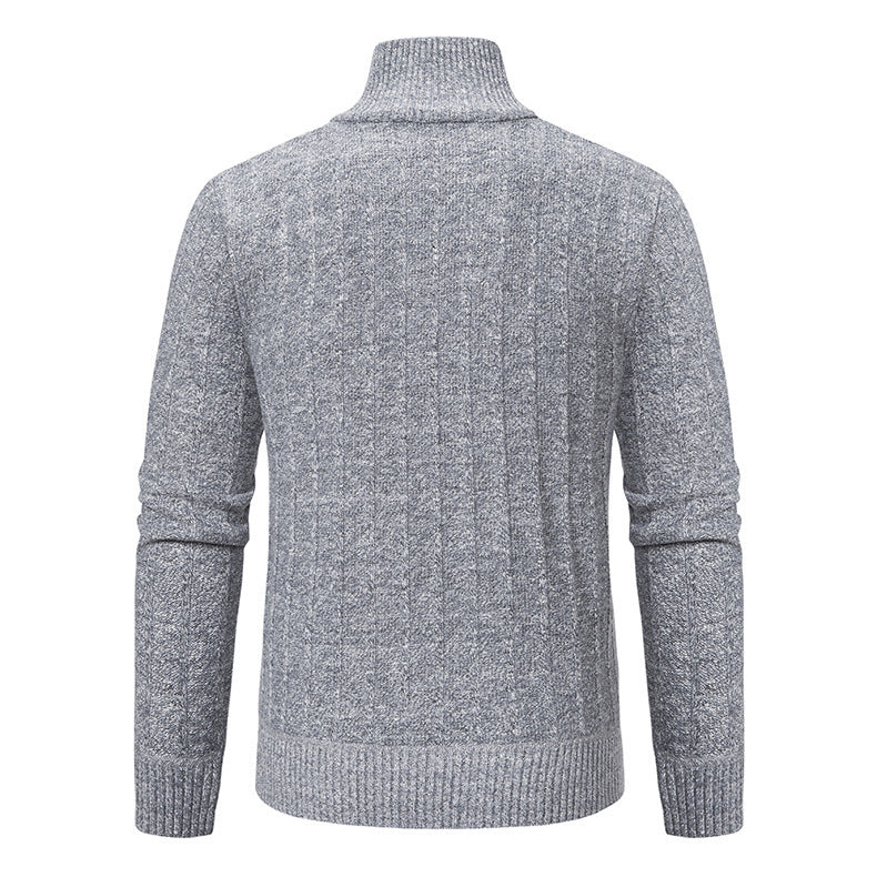 Herren Feinstrickpullover mit Reißverschluss und strukturiertem Design Echoarchiv