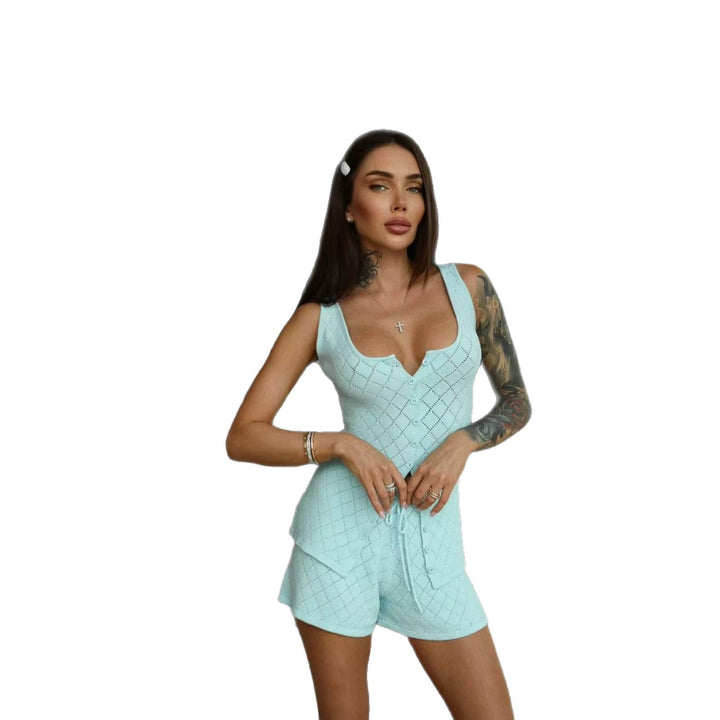 Damen luftiges Strick-Set mit Knopfleiste Echo Archiv