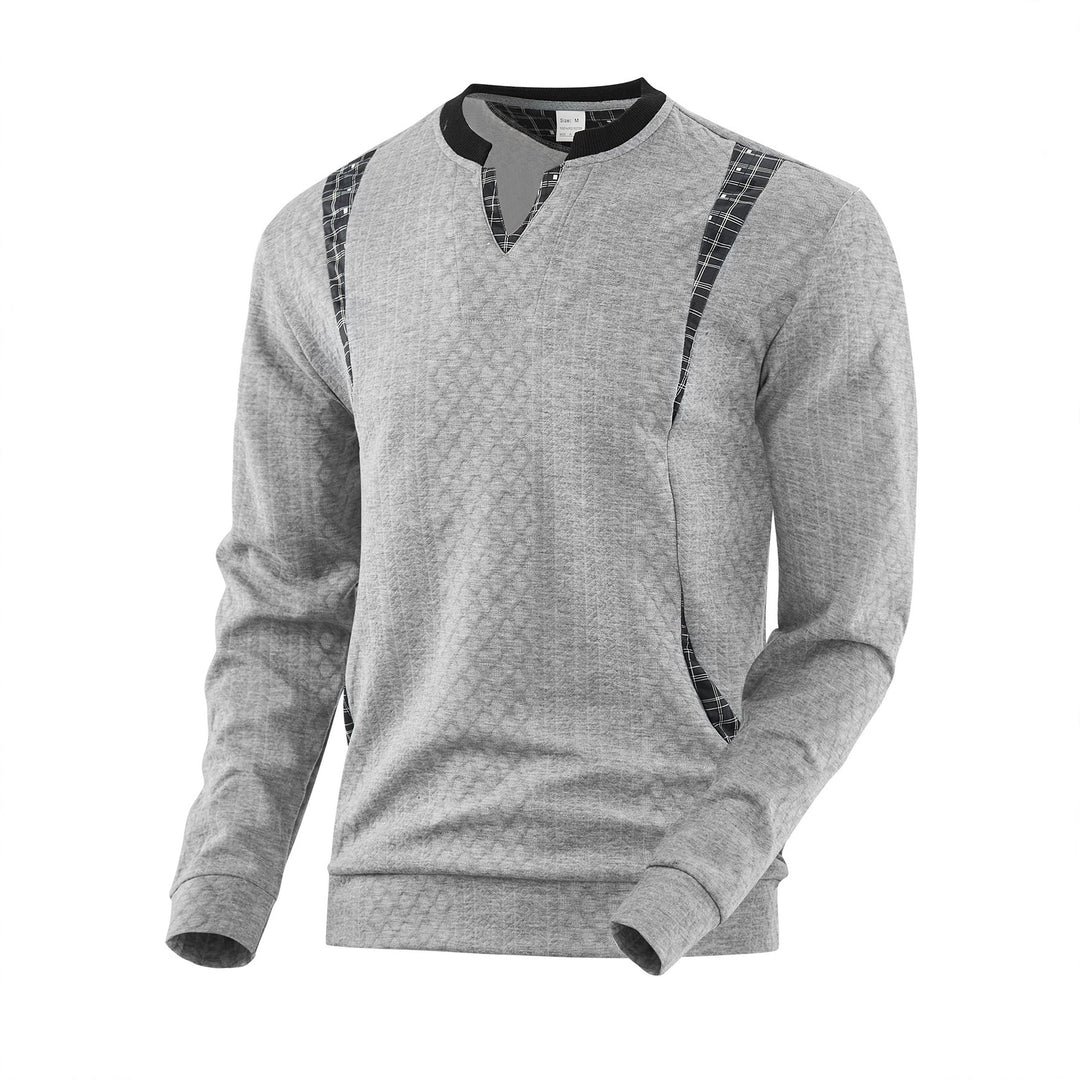 Herren Strickpullover mit modischen Karoelementen Echoarchiv