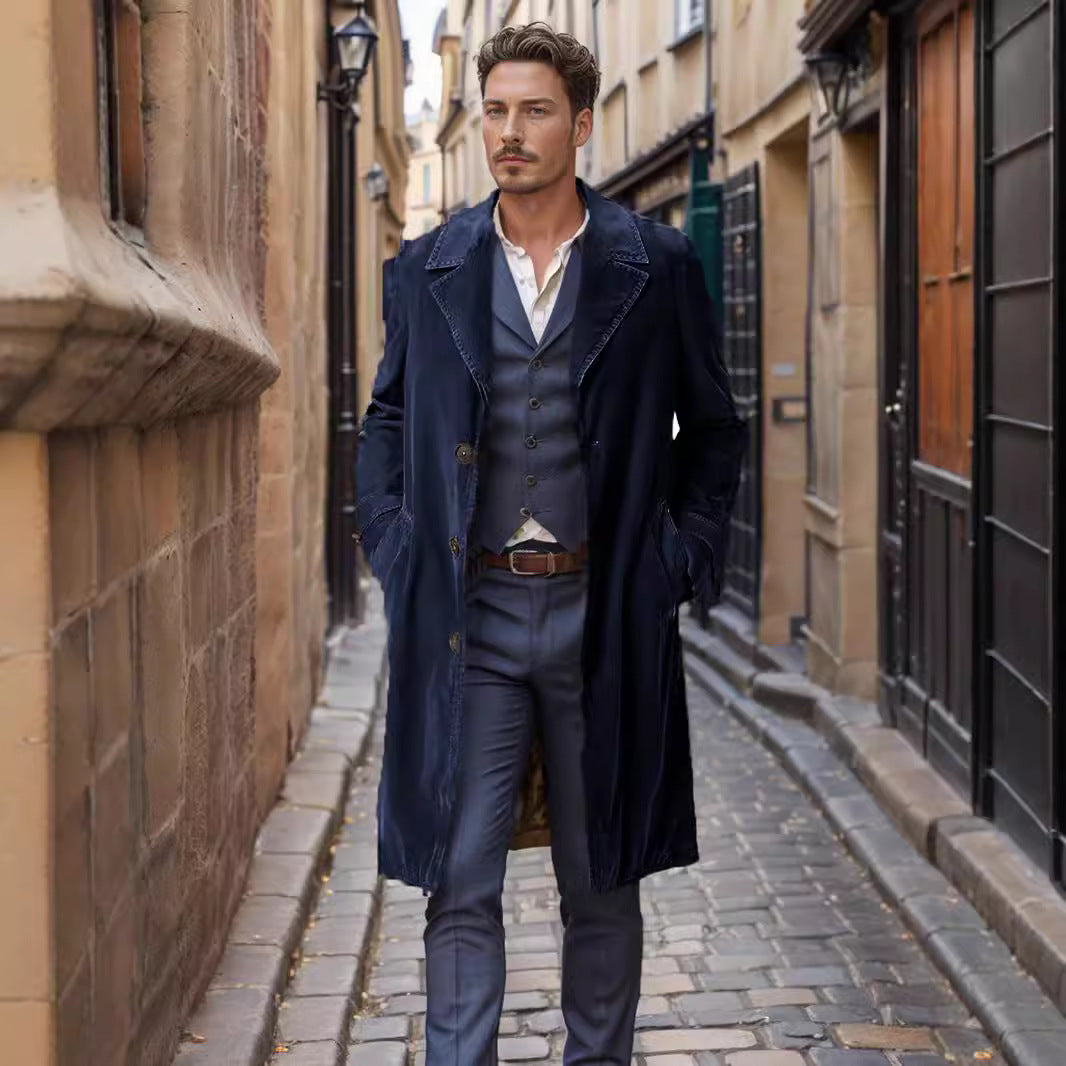 Herren eleganter und stilvoller Wollmantel Echoarchiv
