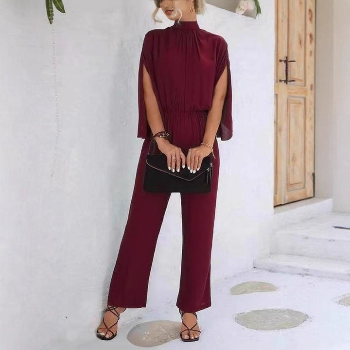 Damen eleganter Jumpsuit mit weitem Bein und Chiffon-Ärmeln Echo Archiv