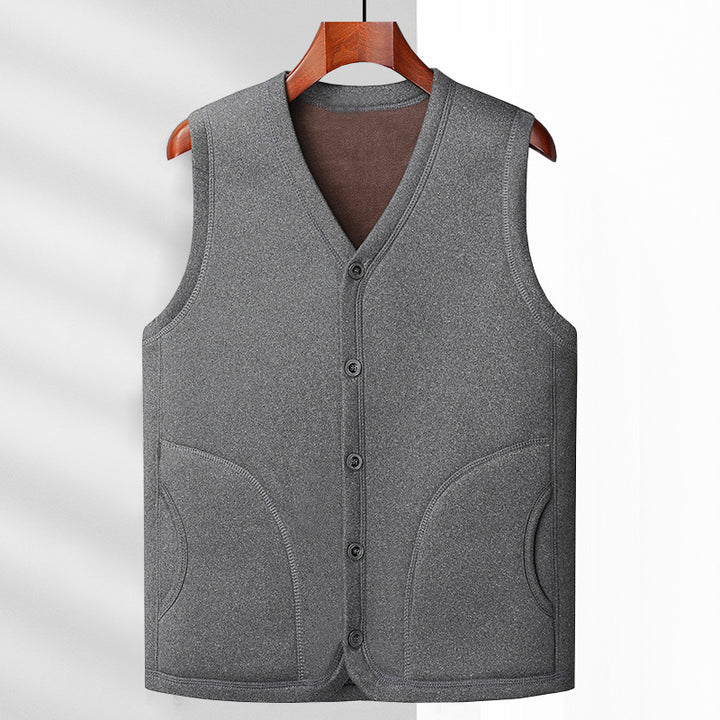 Herren Wattierte Thermo-Weste mit kuscheligem Fleece-Innenfutter und Knopfleiste – Marzano