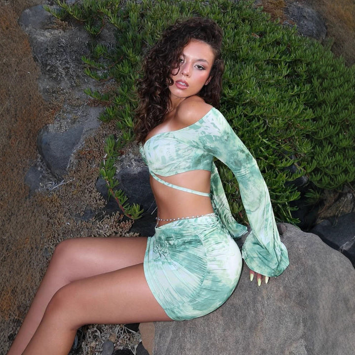 Damen Raffiniertes Minikleid mit Off-Shoulder Design und Raffung Echo Archiv