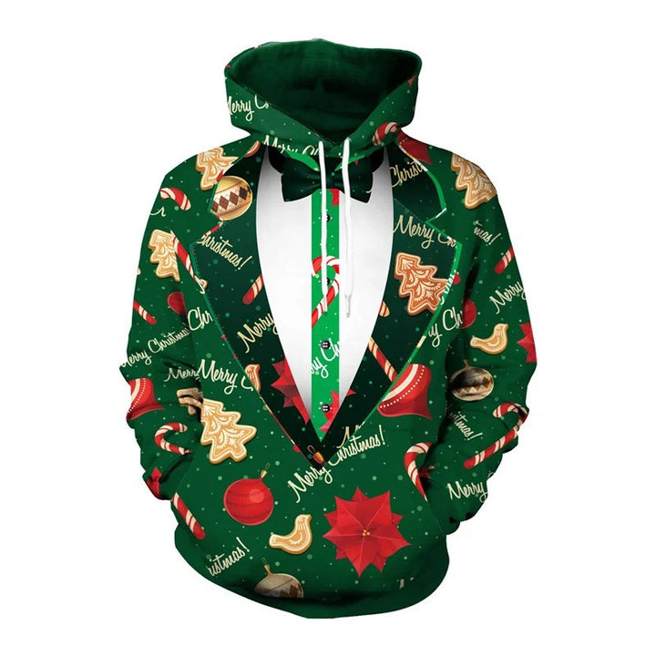 Damen Lustiger Kapuzenpullover mit Weihnachtsmotiv Echoarchiv