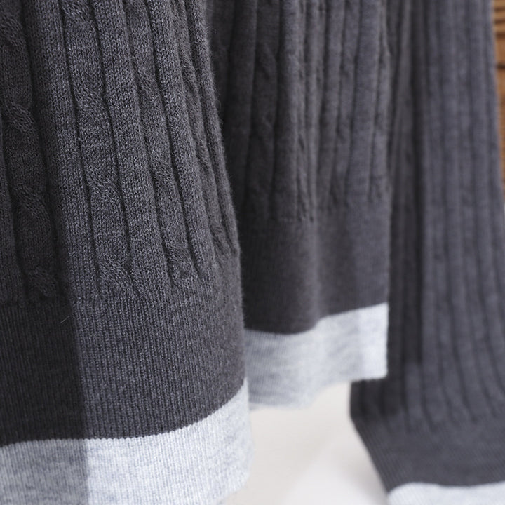 Damen Feinstrick-Polo-Pullover mit Rippstruktur, Stehkragen und Knopfleiste Echo Archiv