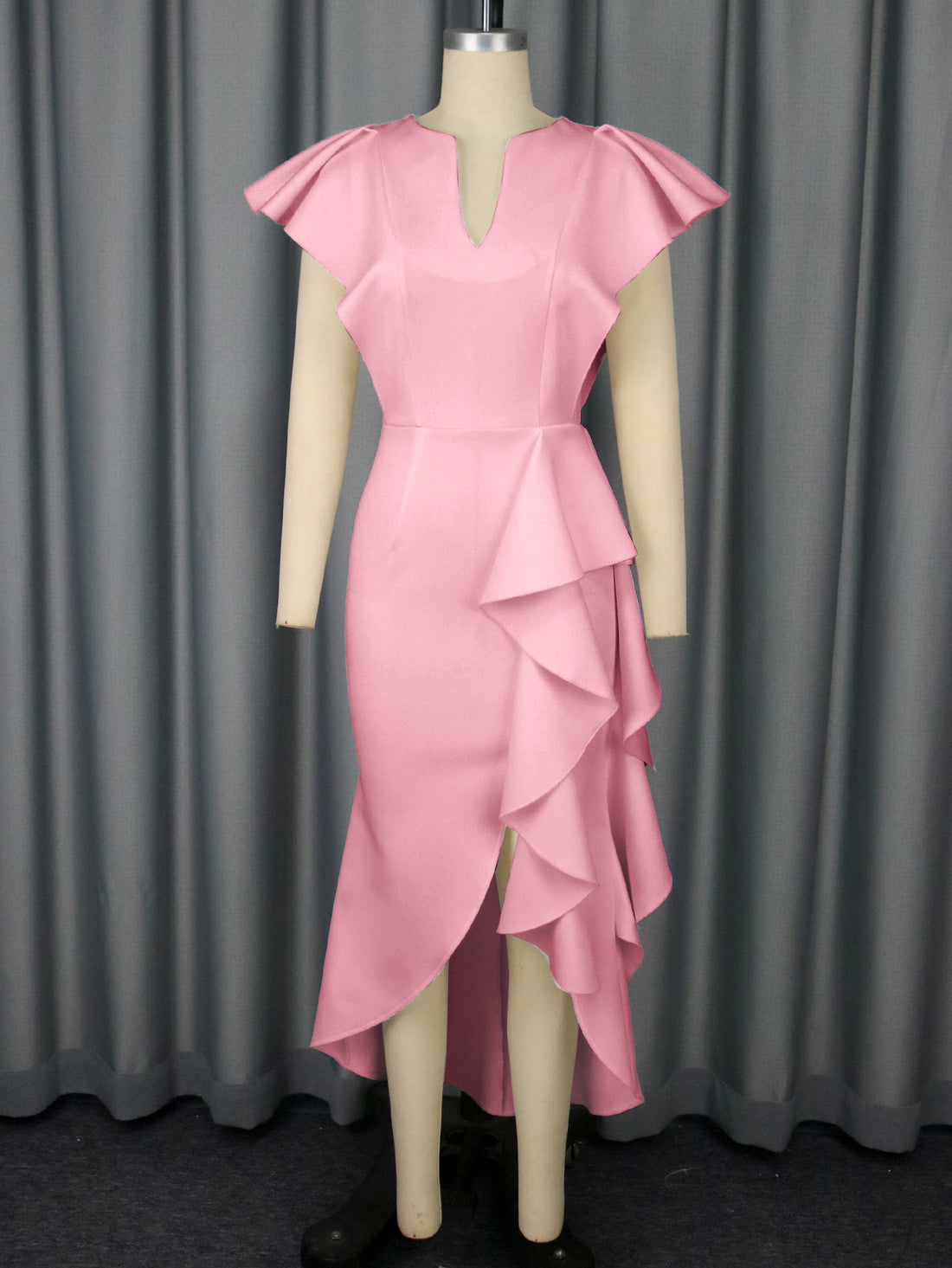 Damen Elegantes Wickelkleid mit voluminösen Drapierungen – Élara