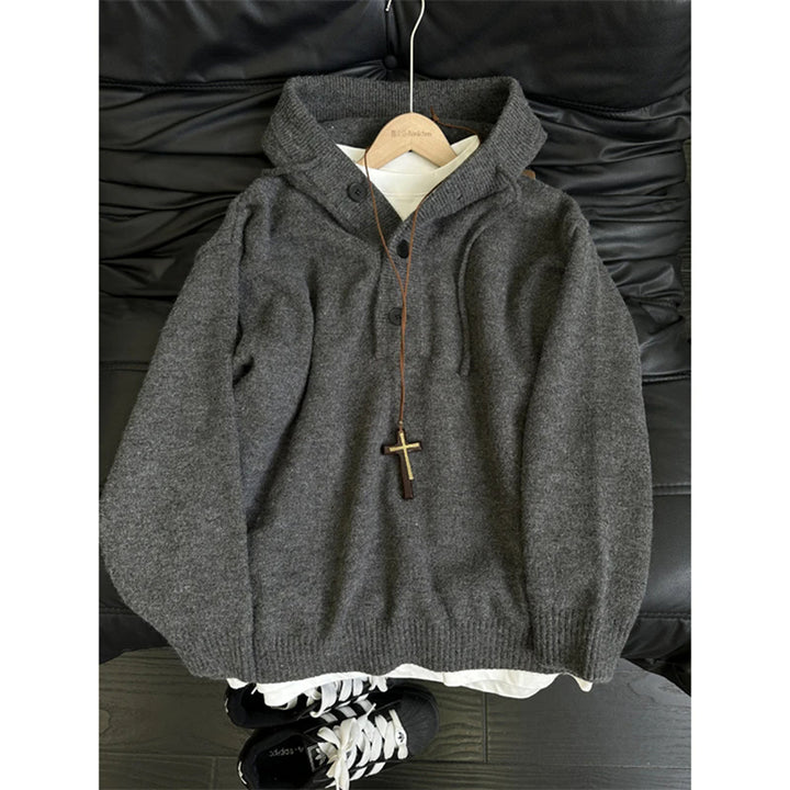 Damen Kuscheliger Hoodie mit Knopfdetails Echoarchiv