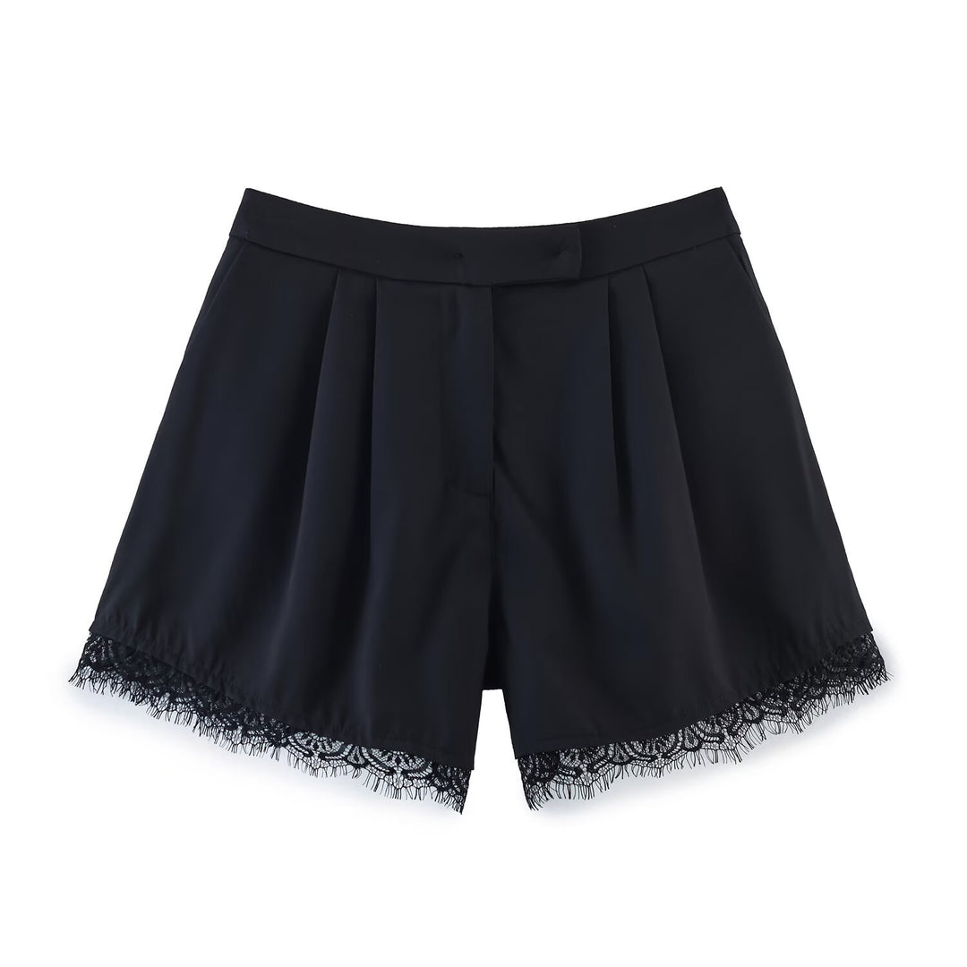 Damen Cropped-Blazer mit Spitzenbordüre, taillierter Ein-Knopf-Silhouette Echo Archiv