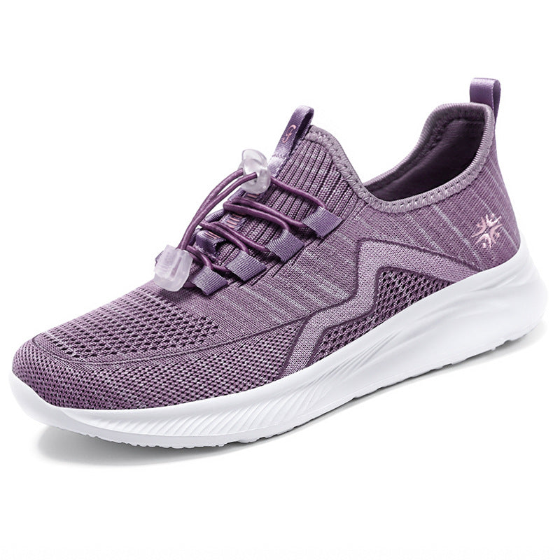 Damen nan gestrickte Slip-On-Sneaker mit elastischer Schnürung, gepolsterter Innenfütterung und dämpfender Profilsohle Echo Archiv