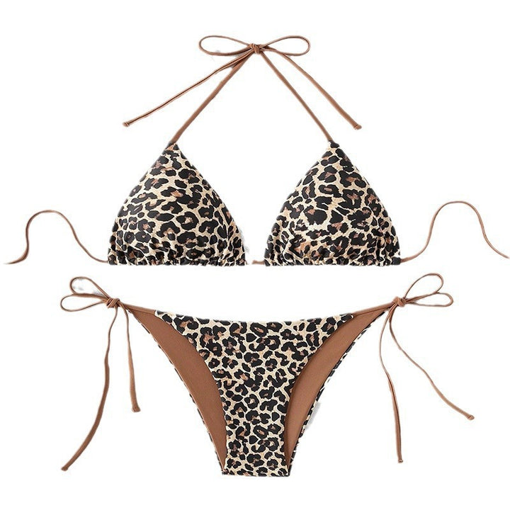 Damen Triangel-Bikini-Set mit modischem Animal-Print und verstellbaren Bindebändern Echo Archiv