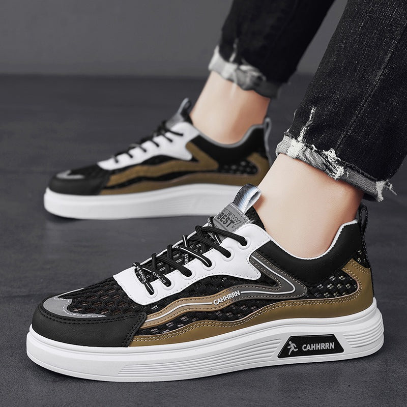 Herren atmungsaktive Wabenmesh-Street-Sneaker mit PU-Overlays, verstärkter Zehenkappe und profiliertem Gummirand Echo Archiv