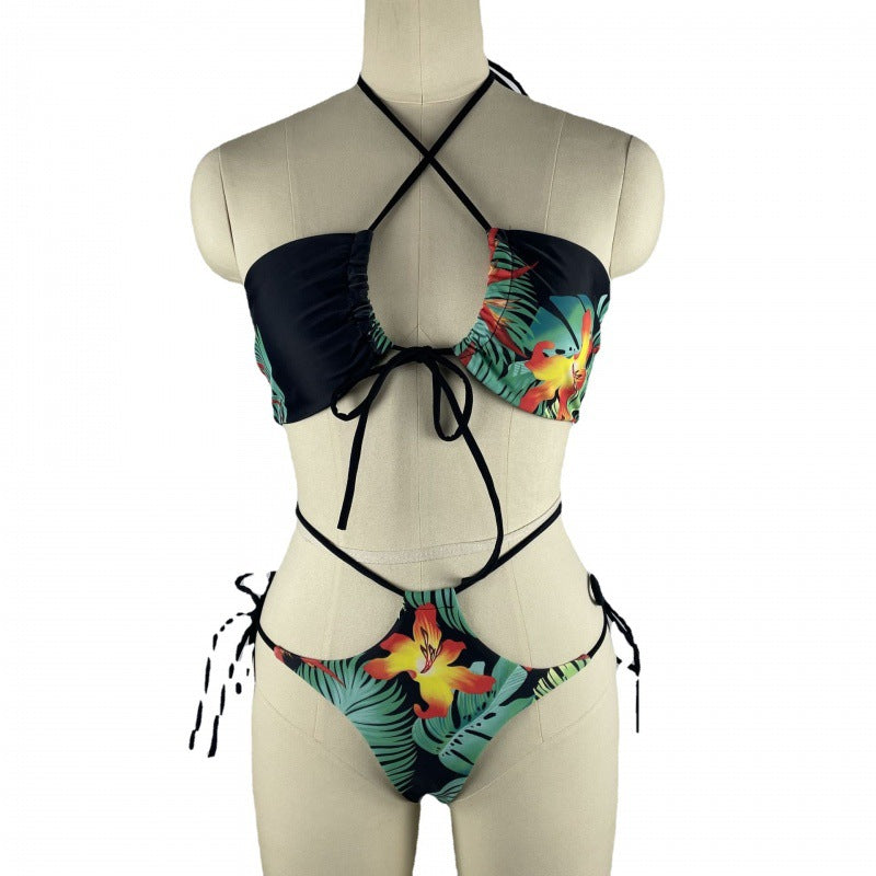 Damen Bikiniset mit floralem Design und verstellbaren Trägern Echo Archiv