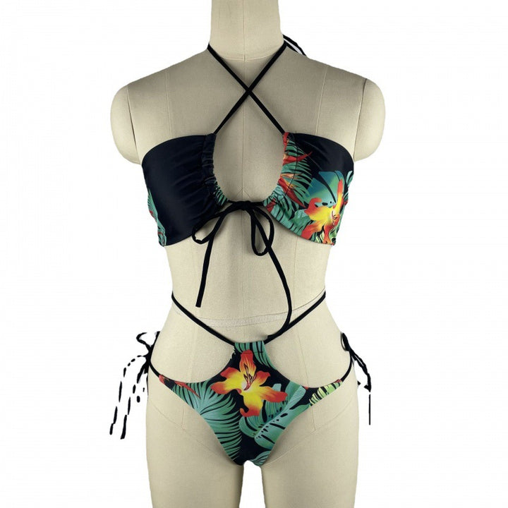 Damen Bikiniset mit floralem Design und verstellbaren Trägern Echo Archiv