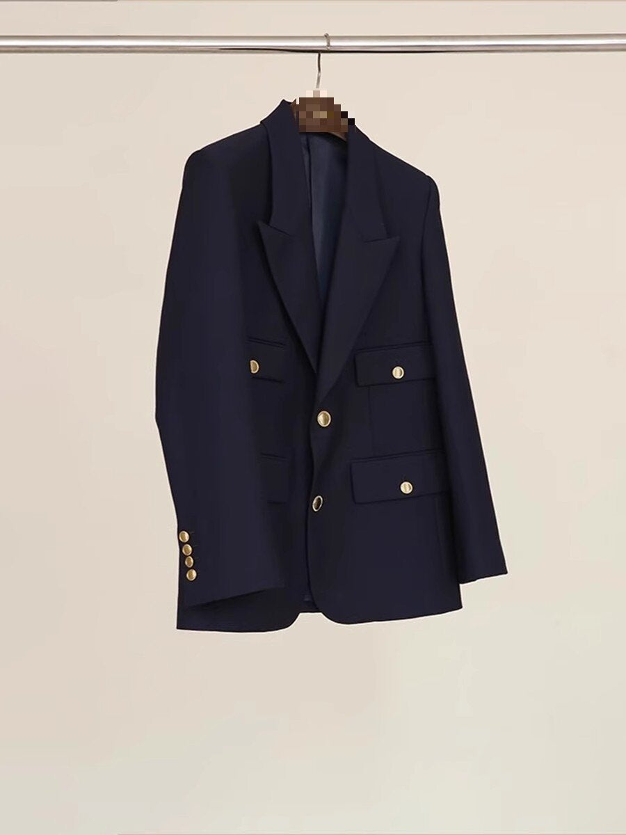 Damen Eleganter Doppelreiher Blazer Echoarchiv