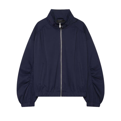 Damen Kurzer Nylon-Blouson mit hohem Stehkragen und gerafften Ballonärmeln Echo Archiv