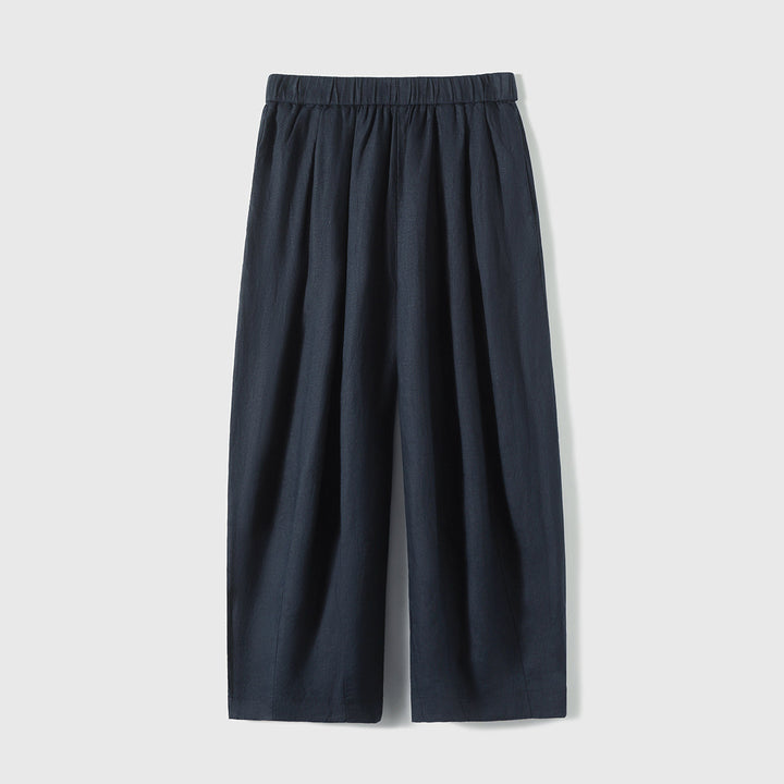 Damen Lässige, weit geschnittene Leinenhose Echoarchiv