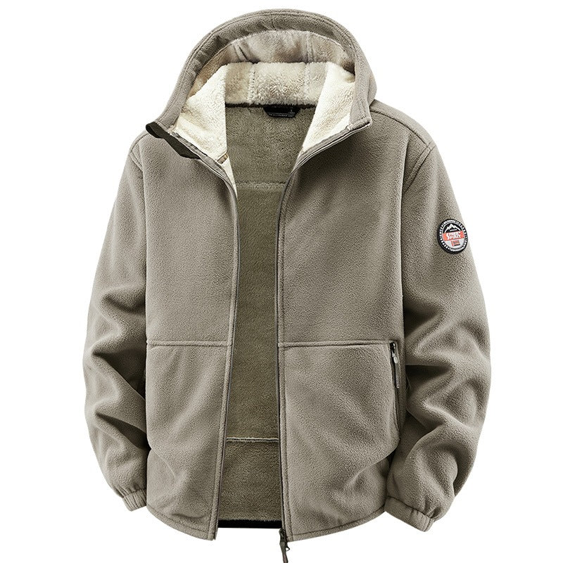 Herren Fleecejacke mit Kapuze und Teddy-Innenfutter Echo Archiv
