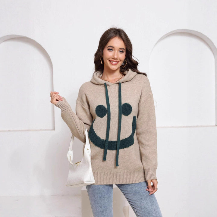 Damen Gemütlicher Kapuzenpullover mit Smiley-Design Echo Archiv