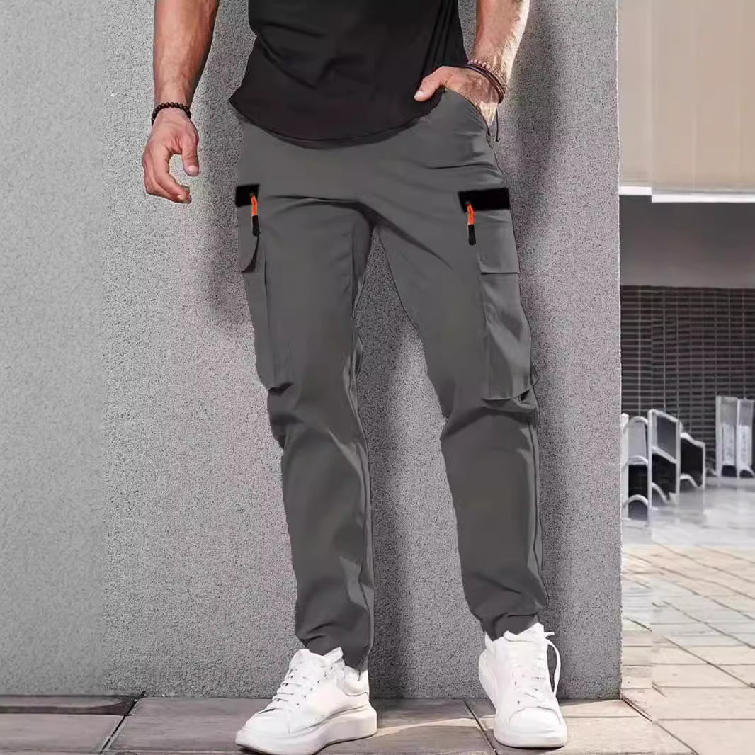 Herren Slim‑Tapered Utility‑Cargohose mit elastischem Bund, Kordelzug & Mehrfachklapptaschen Echo Archiv
