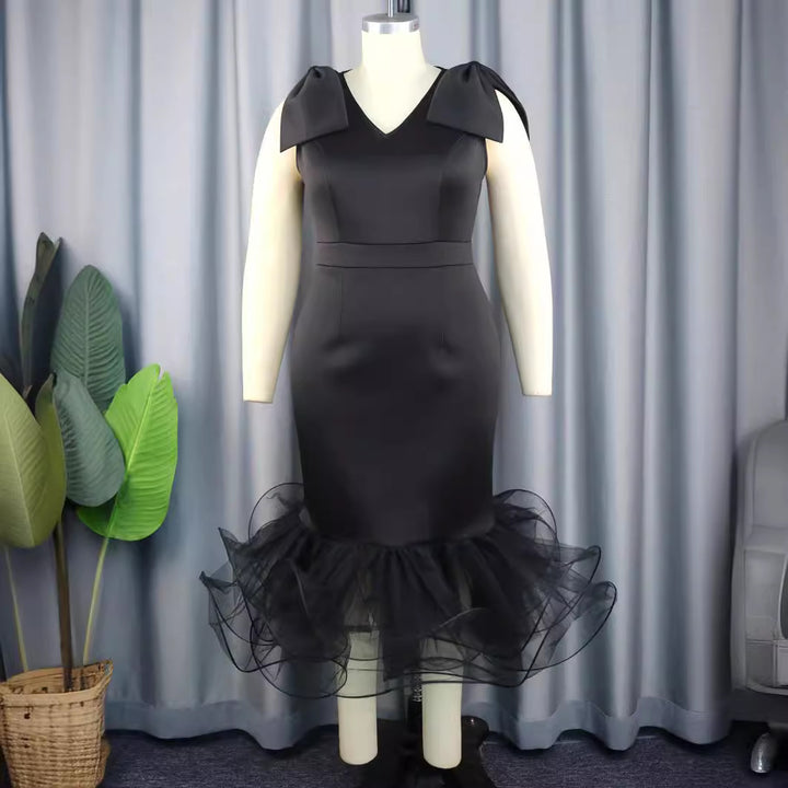Damen elegantes Kleid mit innovativen Tüllrüschen Echo Archiv