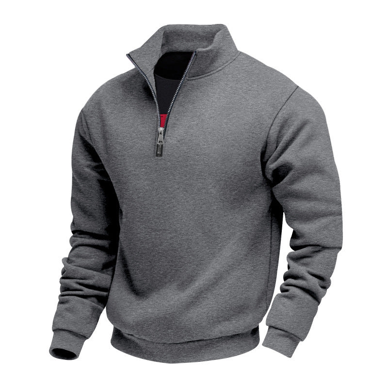 Herren nan halbhoher Reißverschluss-Sweatpullover mit Stehkragen weichem Fleecefutter und elastischen Bündchen Echo Archiv