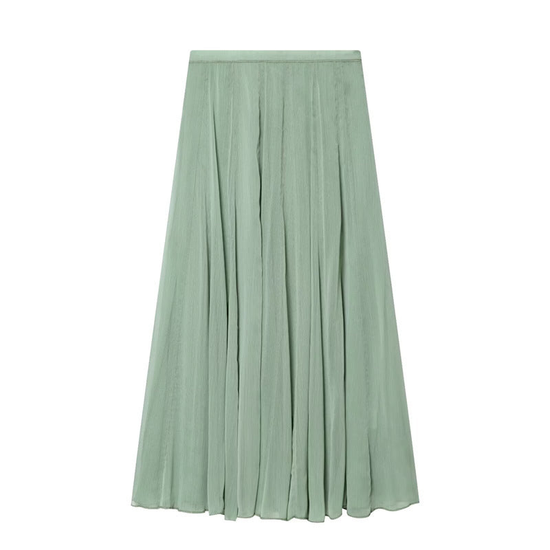 Damen Maxirock aus plissiertem Chiffon mit hohem Bund und fließender A-Linie Echo Archiv