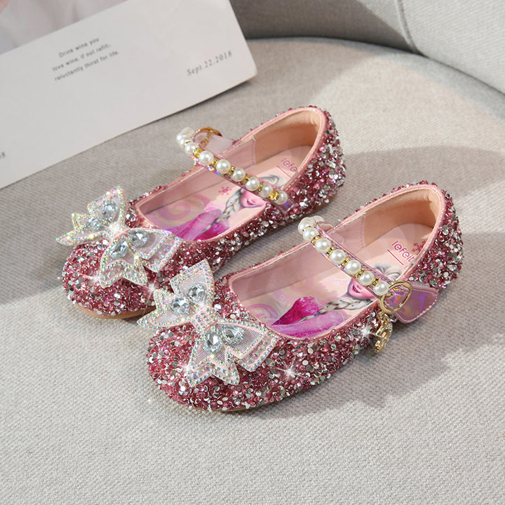 Mädchen Glitzernde Ballerinas mit perlenbesetztem Riemen Echo Archiv
