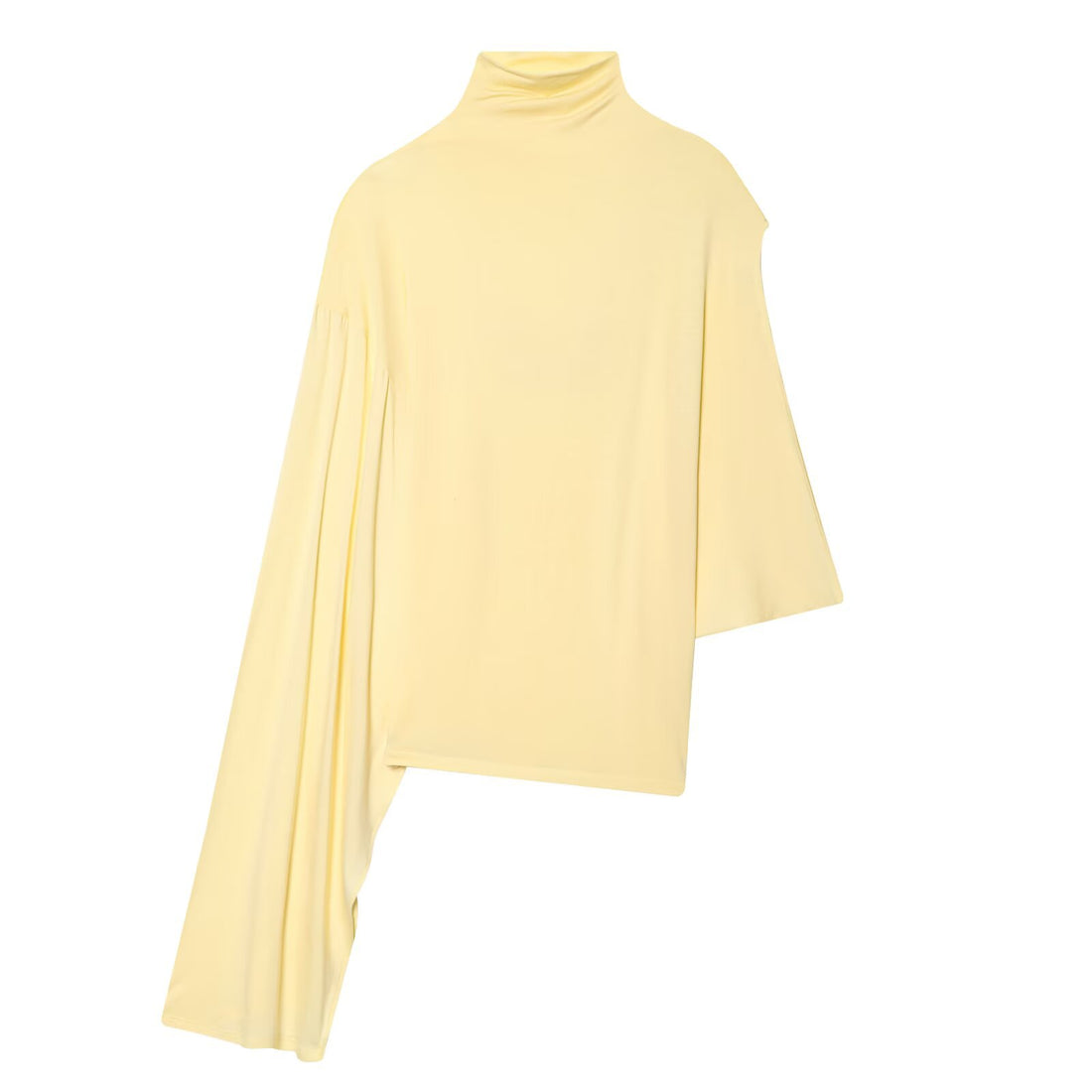 Damen Asymmetrisches Drapiertes Cape-Top mit Rollkragen und One-Shoulder-Ärmel Echo Archiv