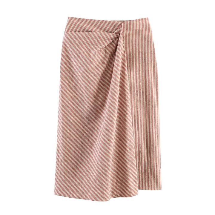 Damen Wickelrock mit diagonalem Streifenmuster und eleganter Drapierung Echo Archiv