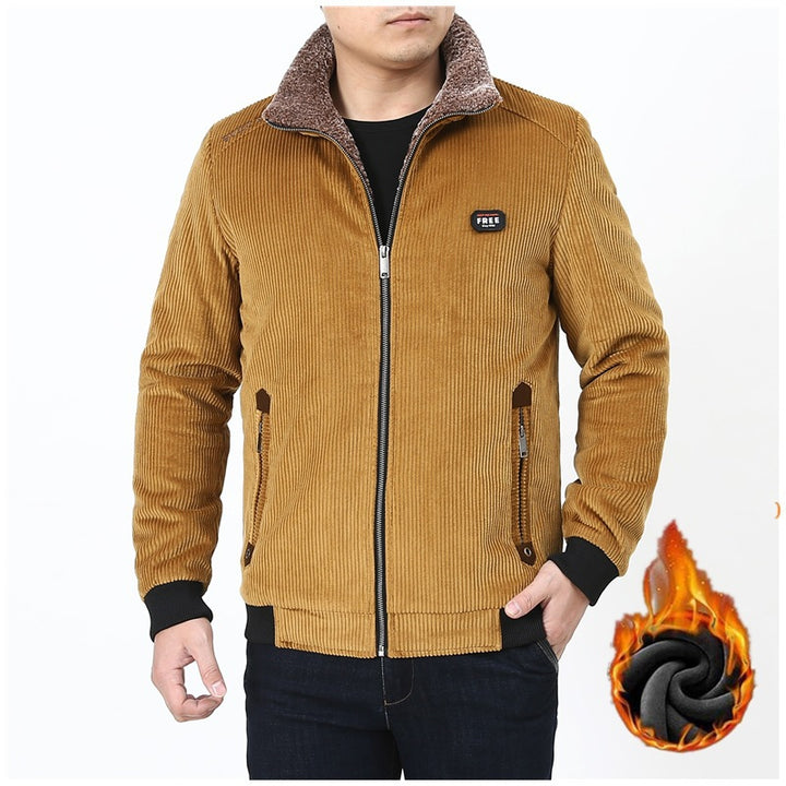 Herren Cord‑Fieldjacke mit kuscheliger Teddyfleece‑Innenlage und Stehkragen Echoarchiv