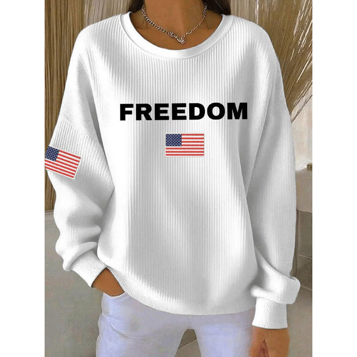 Damen Komfortabler Sweatshirt mit markantem Schriftzug Echoarchiv