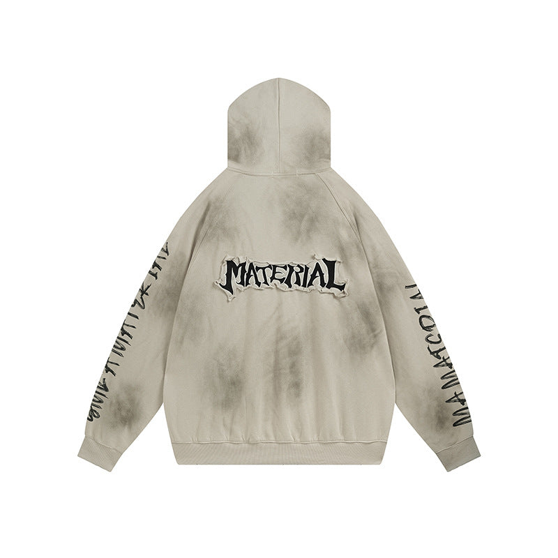 Unisex Kapuzenpullover im Oversize‑Cut mit Batik‑Wash und Statement‑Rückenprint Echoarchiv